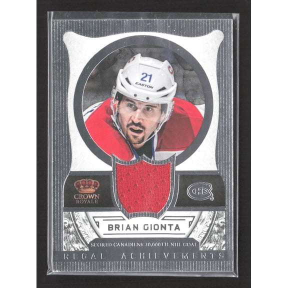 2014 Panini Crown Royale Regal Achievements Brian Gionta #RA-BGI Game-worn material