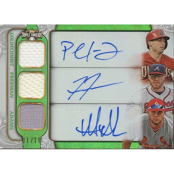 Near Mint 2014 Topps Paul Goldschmidt Freddie Freeman MLB Autographed Baseball Card