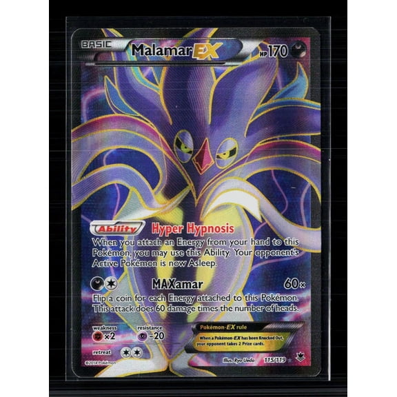 2014 Phantom Forces Malamar EX FA Holo Ultra Rare 115/119 Pokmon Trading Card