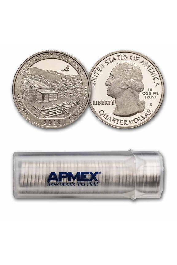 2014-S ATB Quarter Great Smoky Mountains Gem Proof 40-Coin Roll