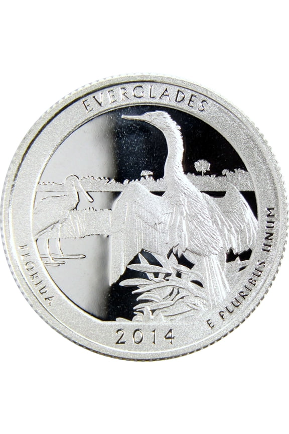 2014 S Everglades National Park Quarter Silver Proof 25c Coin