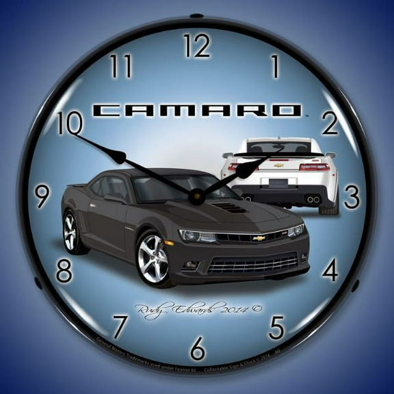 2014 SS Camaro Ashen Grey Wall Clock, Lighted