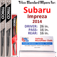 thumbnail image 1 of 2014 Subaru Impreza Touring Wiper Blades (Set of 3) w/Rear Wiper, 1 of 3