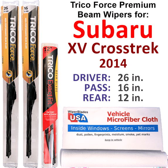 2014 Subaru XV Crosstrek Performance Beam Wipers (Set of 3) w/Rear Wiper