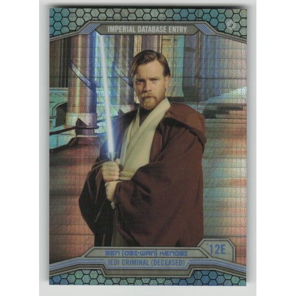 2014 Topps Chrome Star Wars Perspectives Near Mint Prizm Refractor Obi-Wan Kenobi 12E 086/199 Ewan McGregor