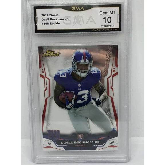 2014 Topps Finest #108 Odell Beckham New York Giants RC Rookie Card GMA 10