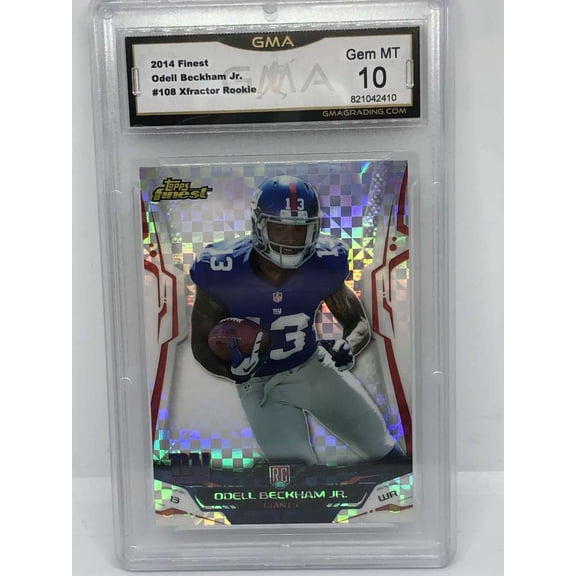 2014 Topps Finest X-Fractor #108 Odell Beckham New York Giants RC Rookie Card GMA 10