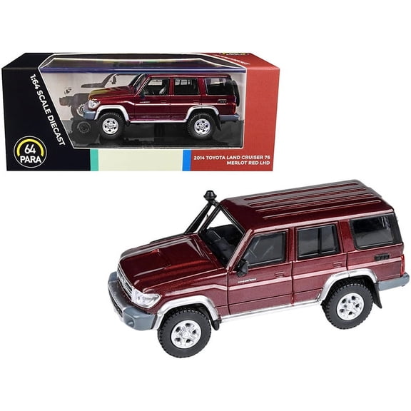 2014 Toyota Land Cruiser 76 Merlot Red Metallic 1 64 Diecast Model Car by Paragon Models