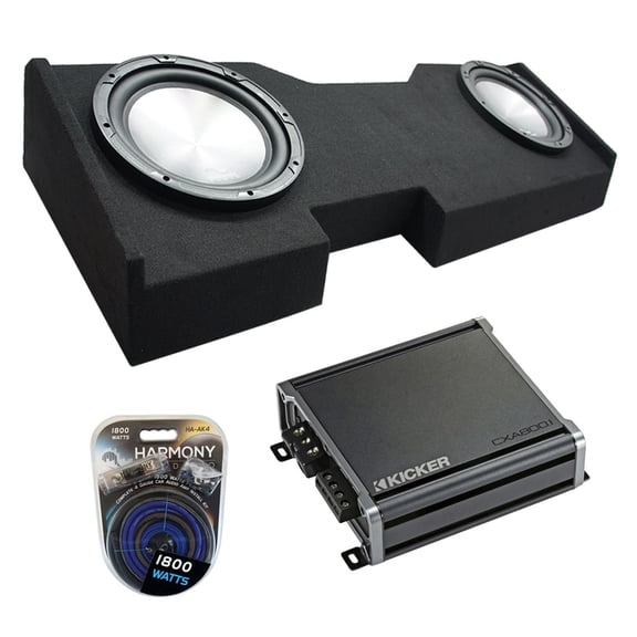 2014-2018 Chevy Silverado Crew Cab Harmony HA-A122 Dual 12" Sub Box CXA800.1 Amp