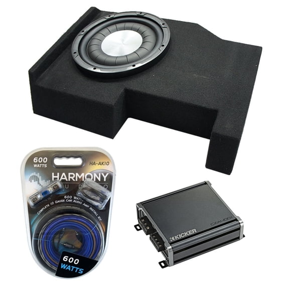 2014 - 2018 Chevy Silverado Crew Cab Harmony HA-F124 Single 12 Sub Box CXA4001 Amp