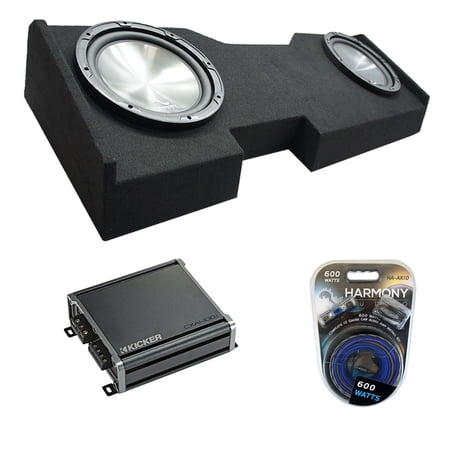 2014-2018 Chevy Silverado Crew Cab Harmony HA-R124 Dual 12" Sub Box CXA400.1 Amp