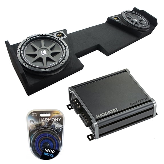2014-2018 Chevy Silverado Double Cab Kicker Comp C12 Dual 12 Sub Box CXA8001 Amp