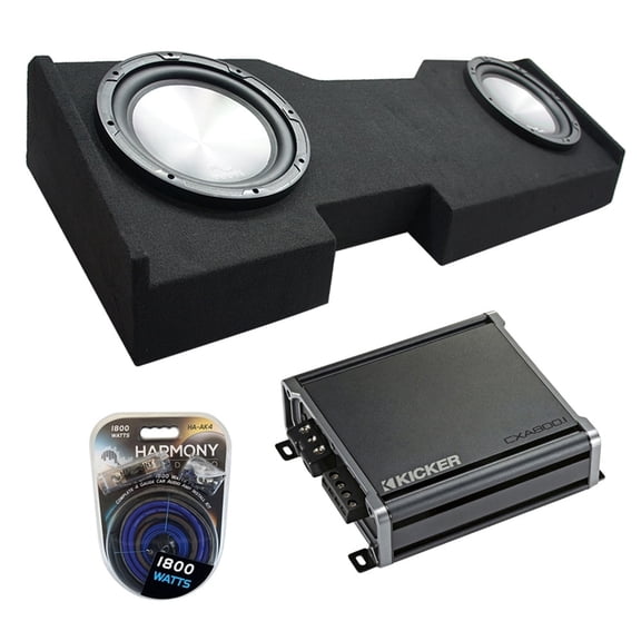 2014 - 2018 GMC Sierra Crew Cab Harmony HA-A122 Dual 12" Sub Box CXA800.1 Amp