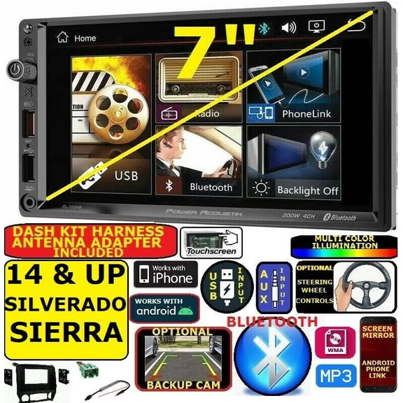 2014 & UP SIERRA SILVERADO BLUETOOTH USB SD AUX CAR RADIO STEREO PACKAGE