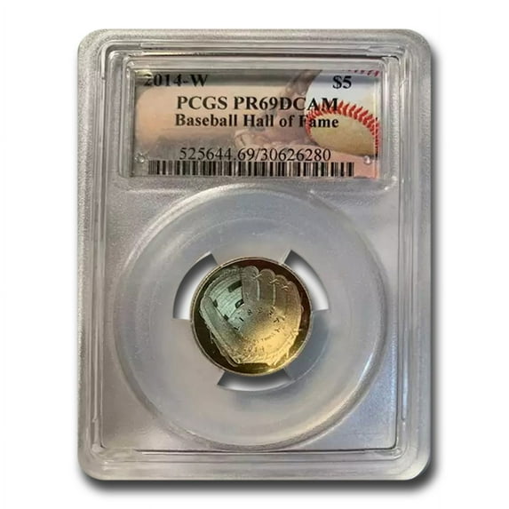 2014-W Gold $5 Commem Baseball HOF PR-69 PCGS