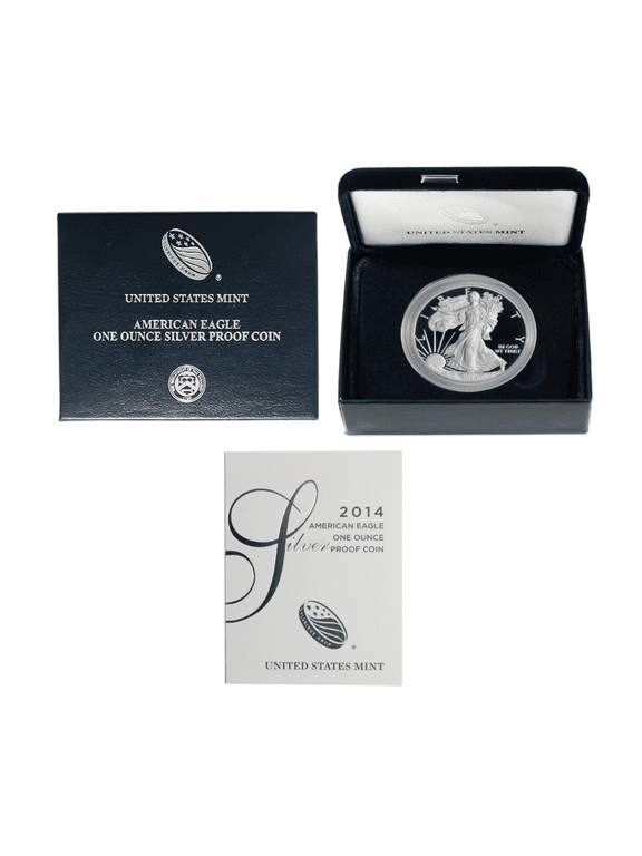 2014-W Proof $1 American Silver Eagle Box, OGP & COA