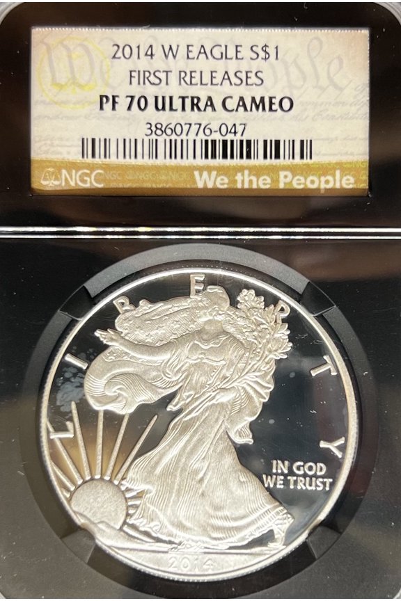 2014-W Silver Eagle PF70UCAM NGC First Release Black Core (PA3860776047)