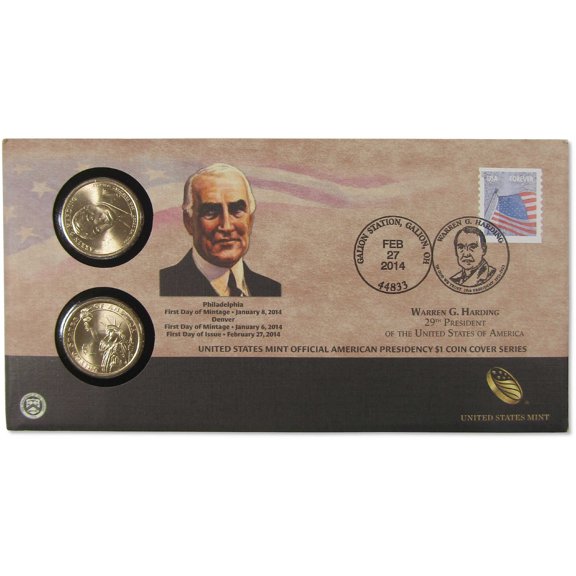 2014 Warren G. Harding American Presidency $1 Coin Cover SKU:CPC9870