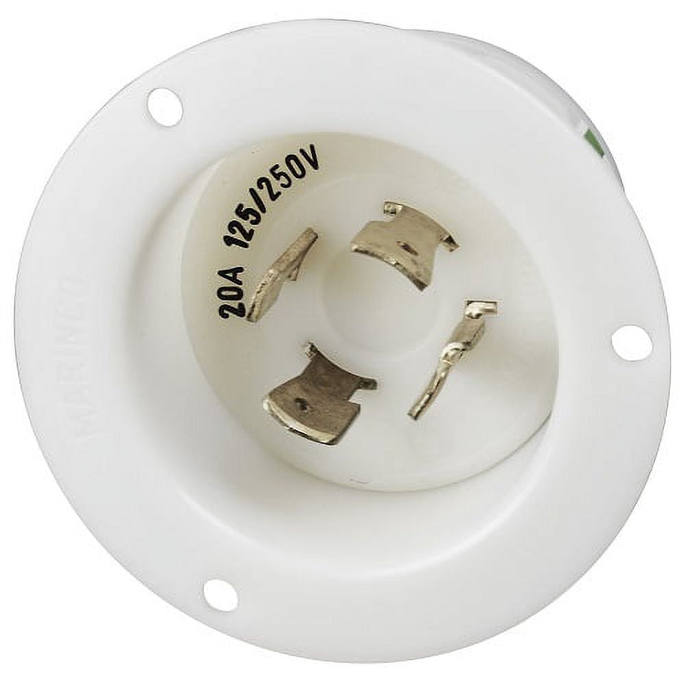 2014FI 20A 125/250V 3P 4W (L14-20R) NEMA Inlet - White Body in A Black Housing