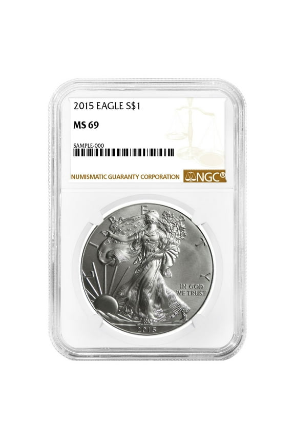 2015 $1 American Silver Eagle NGC MS69 Brown Label