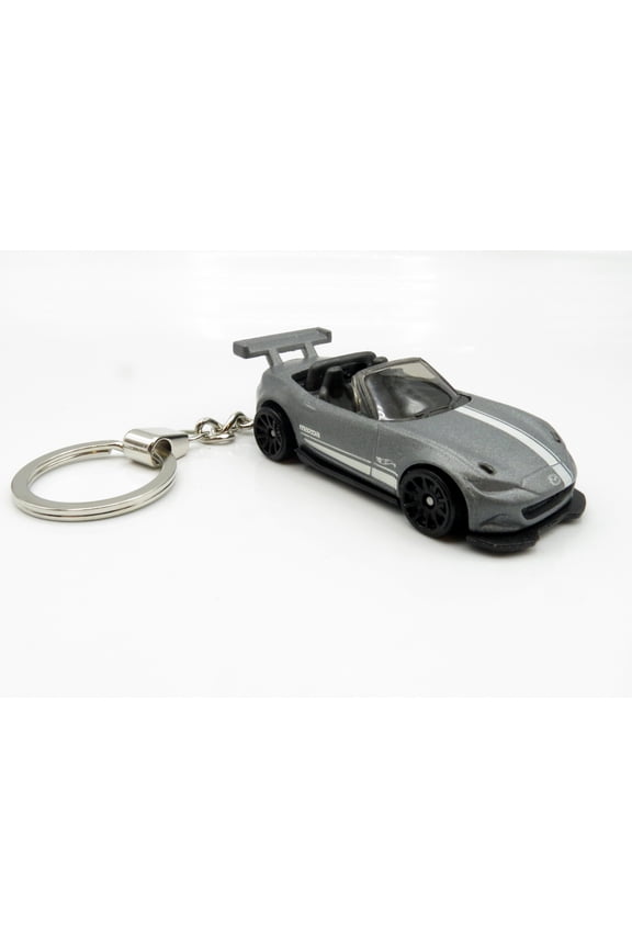 2015 '15 Mazda Miata MX-5 Grey Gray Convertible Car Rare Novelty Keychain 1:64