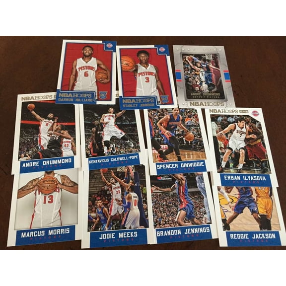 2015-16 NBA Hoops Detroit Pistons Master Team Set w RC