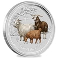 thumbnail image 1 of 2015 2 oz Colorized Silver Lunar Goat BU Australian Perth Mint, 1 of 3