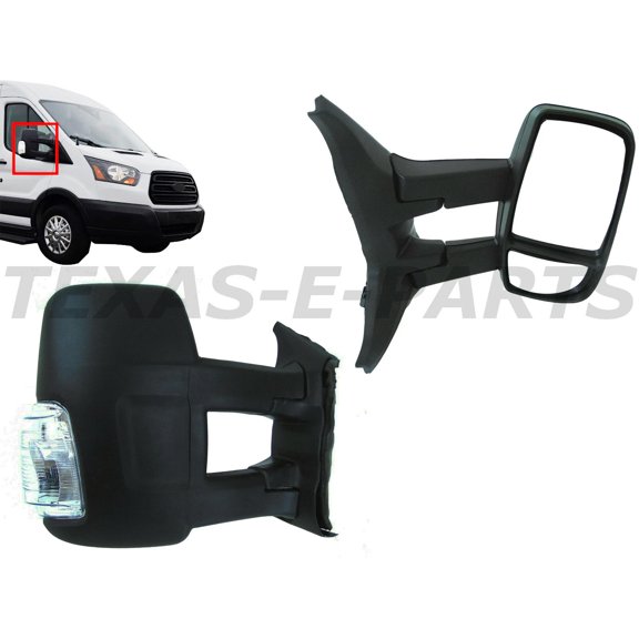 2015 2016 2017 2018 2019 2020 2021 2022 Compatible With Ford Transit 150 250 350 350HD Front Right Door Side Rear View Mirror Long Arm Signal