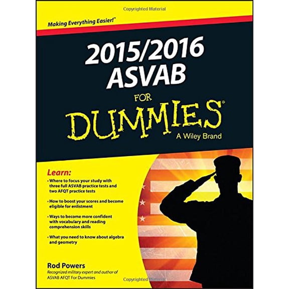 Pre-Owned 2015 / 2016 ASVAB For Dummies (Paperback) by Rod Powers