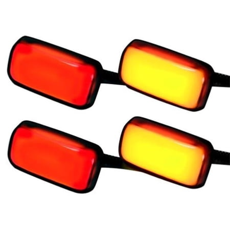 2015-2016 Sierra & Silverado 3rd Gen Dually Fender Lenses with 2 Red & 2 Amber LEDs Smoke Lens with Black Trim