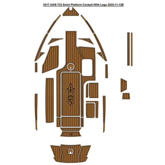 2015-2017 AXIS T23 Swim Platform Cockpit Pad Boat EVA Foam Teak Deck Floor Mat