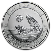 2015-2017 Canada 3/4 oz Silver Howling Wolves BU Cull/Abrasions