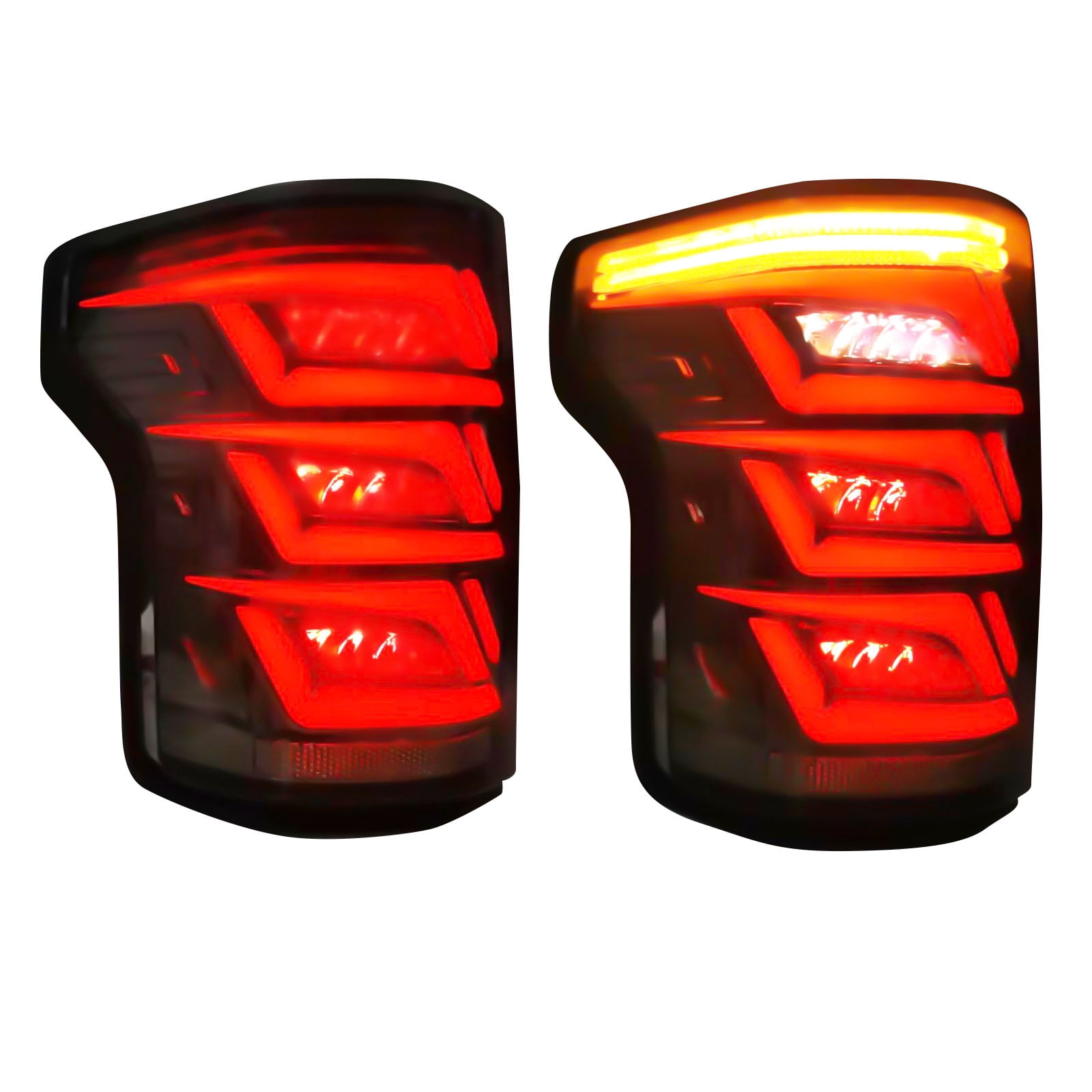 2015-2020 Ford F150 Raptor LED Taillights, Red and Yellow Lens, Full ...