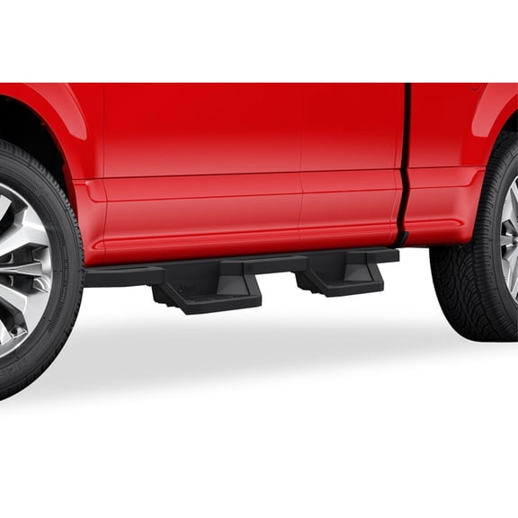 APS Black Square Tube Drop Nerf Bars Fit 15-26 F150-F550 SuperCab Rocker Mount