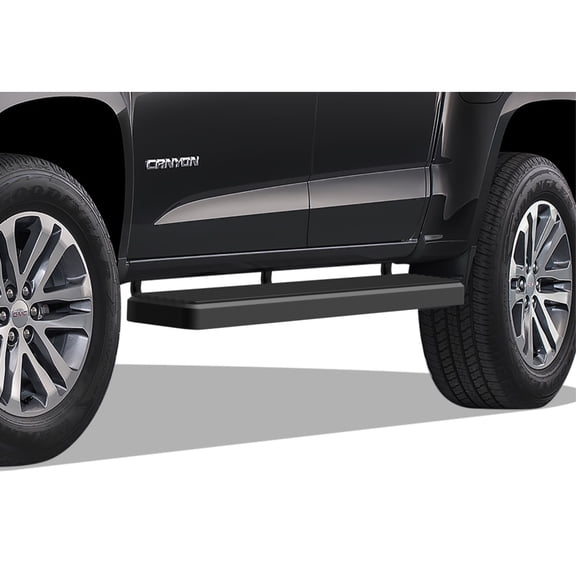 2015-2022 Chevy Colorado Crew Cab 2015-2022 GMC Canyon Crew Cab Stainless Steel with 6061 Aluminum Step Pad Black Finish 6-Inch Door to Door Side Step iStep 6 Inch SS