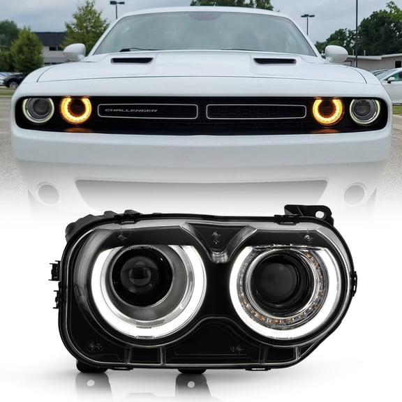 2015-2022 Dodge Challenger Halogen w/LED DRL Projector Headlight Passenger RH