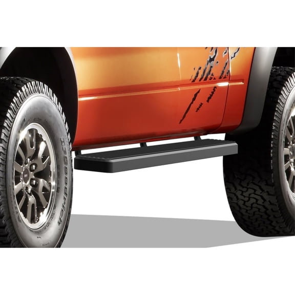2015-2022 Ford F-150 Super Cab 2017-2022 Ford F-250/F-350/F-450/F-550 Super Duty Super Cab Stainless Steel with 6061 Aluminum Step Pad Black Finish 6-Inch Door to Door Side Step