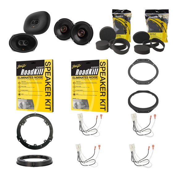 2015-2025 Ford F-150 Infinity Infinity PR9693M + REF607F Speakers + Stinger Fast Rings RoadKill