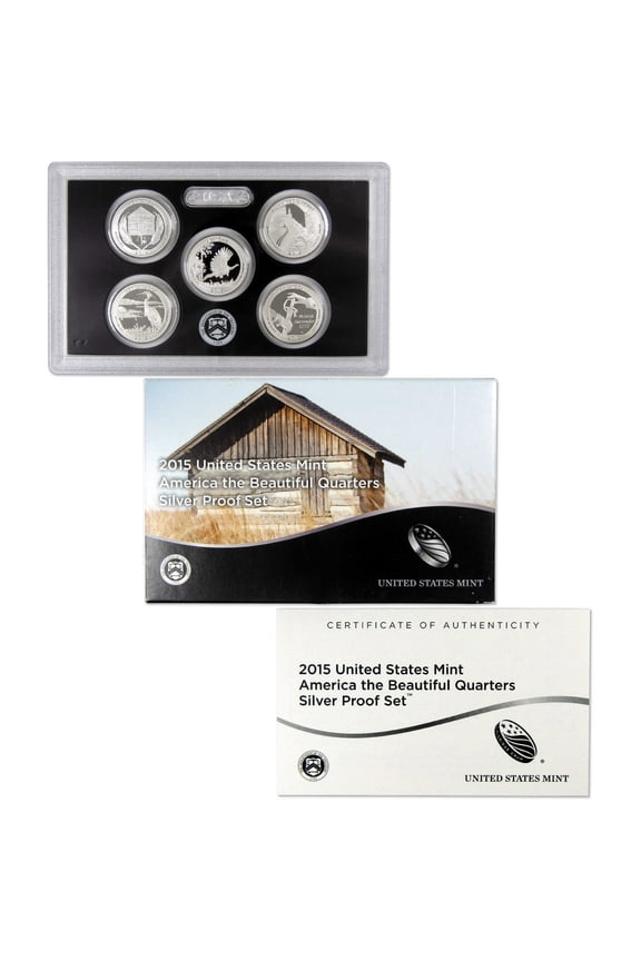 2015 America the Beautiful Quarter Silver Proof Set U.S. Mint OGP COA