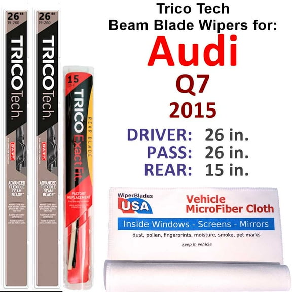 2015 Audi Q7 Beam Blade Wipers (Set of 3) w/Rear Wiper