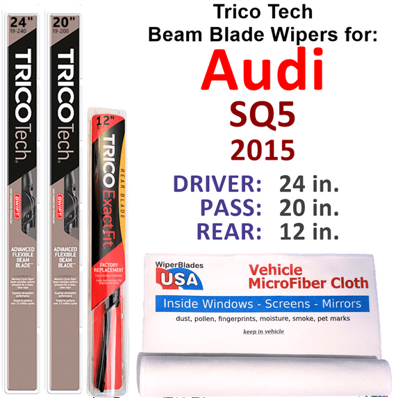 2015 Audi SQ5 Beam Blade Wipers (Set of 3) w/Rear Wiper