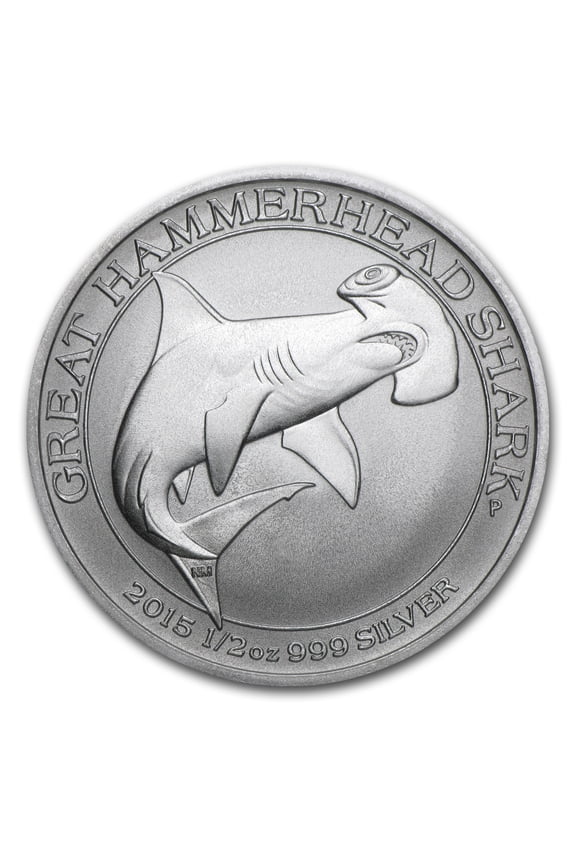 2015 Australia 1/2 oz Silver Great Hammerhead Shark BU