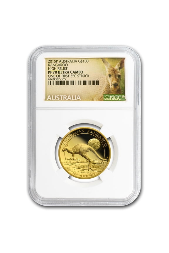 2015 Australia 1 oz Gold Kangaroo High Relief PF-70 NGC
