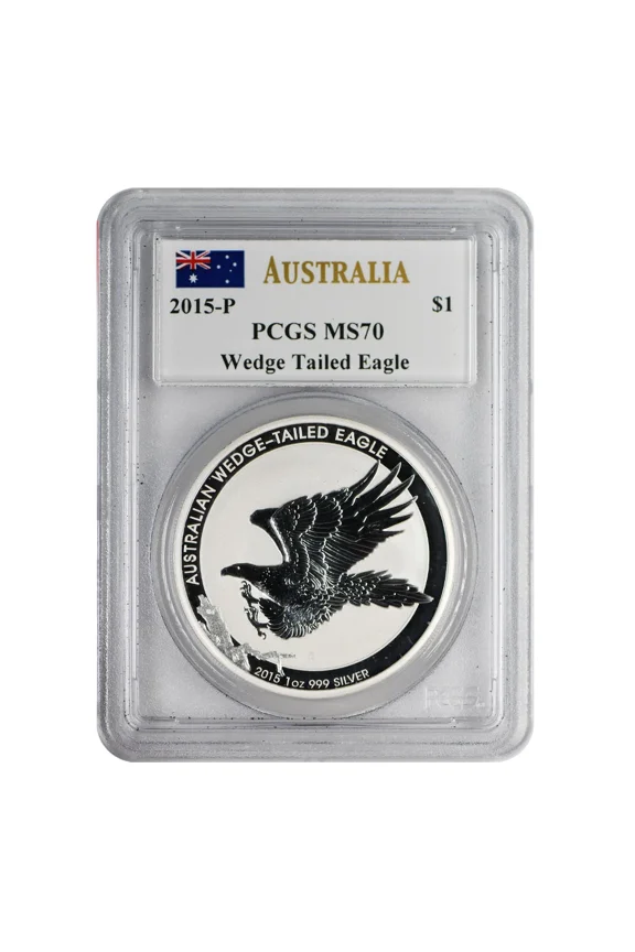2015 Australian Wedge-Tailed Eagle PCGS MS-70 Wedge Tailed Eagle Mercanti Signature