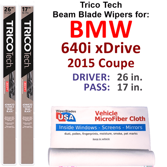 2015 BMW 640i xDrive Beam Blade Wipers (Set of 2)