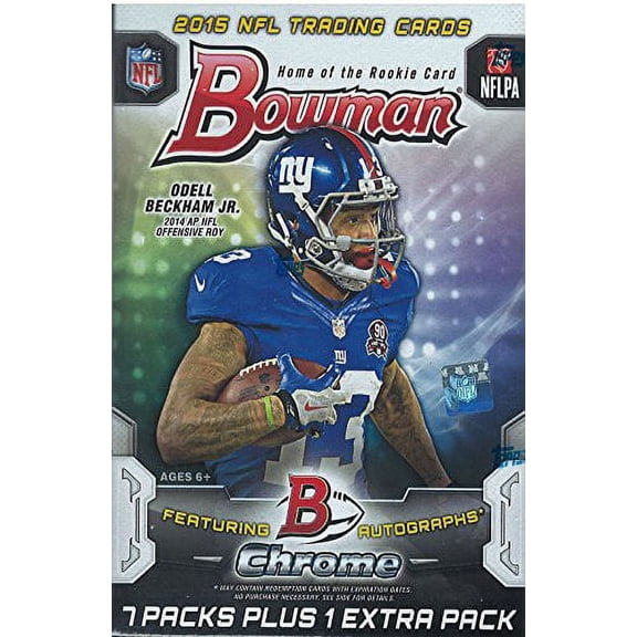 NFL 2015 Bowman Chrome Football Cards Trading Card Blaster Box