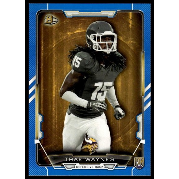 2015 Bowman Rookies Blue SN RC Trae Waynes #2 Minnesota Vikings Football Card Minnesota Vikings NFL FOOTBALL Trading Card