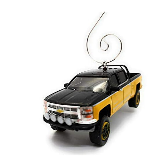 2015 Chevy Silverado Truck Custom Christmas Ornament 1:64 Diecast Yellow