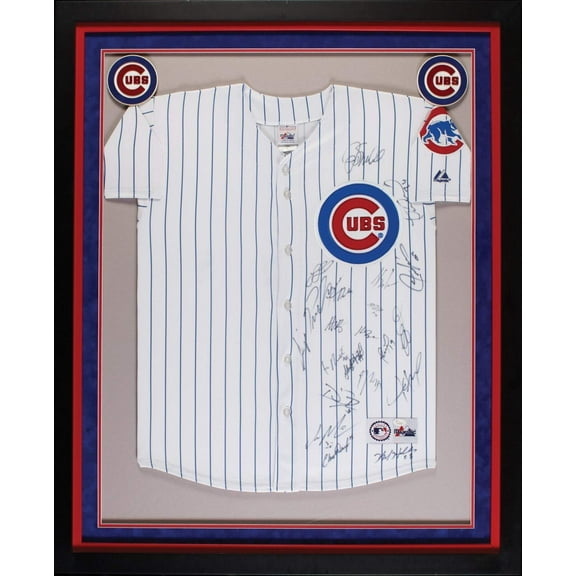 2015 Chicago Cubs Team Signed Framed Jersey 20 Signatures JSA COA