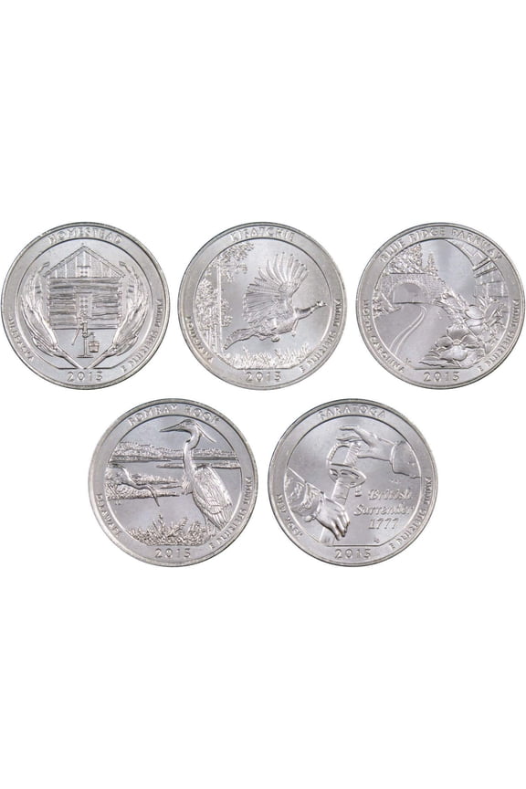 2015 D National Park Quarter 5 Coin Set Uncirculated Mint State 25c Collectible